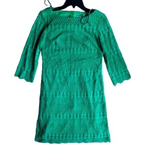 Eliza J emerald green lace/fringe dress sz 4